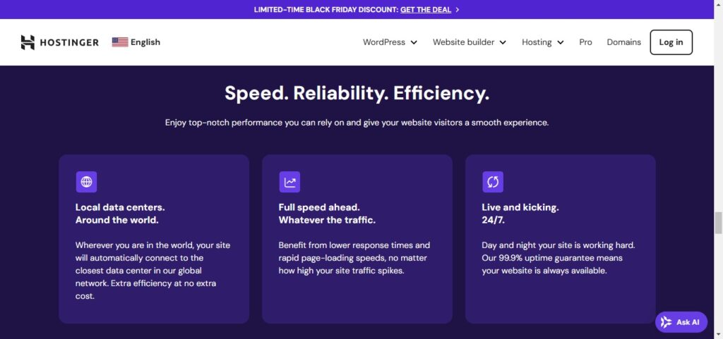 Performance and Reliability in Hostinger Review