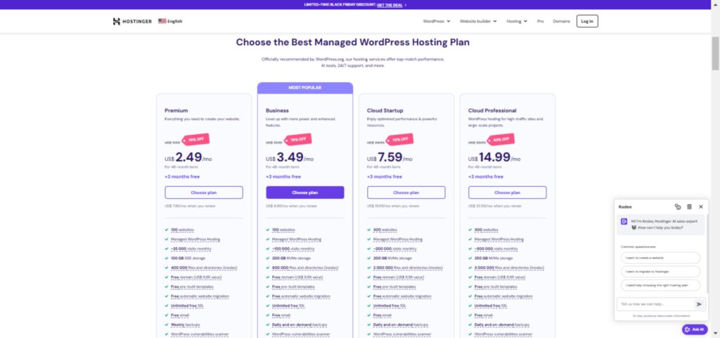 Hostinger for WordPress Hosting